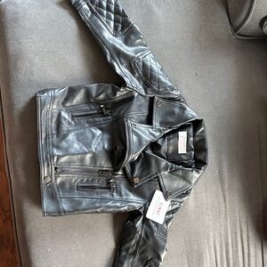 Shiny Black Biker Jacket